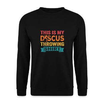 Diskus Athlete Vintage Retro Discus Werfer - Unisex Pullover - Schwarz - Vorne - Alina (178cm) & Michal (187cm)