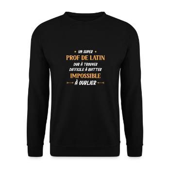 Super prof de latin - Sweat-shirt Unisexe - noir - Devant - Alina (178cm) & Michal (187cm)
