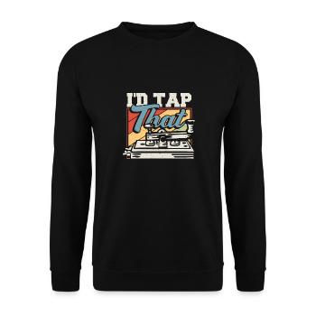 Ham Radio Operator Retro Signal Vintage I'd Tap Th - Unisex Sweatshirt - black - Front - Alina (178cm) & Michal (187cm)