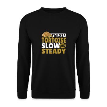 Reptile Turtle I'm Like A Tortoise Slow And Steady - Unisex Sweatshirt - black - Front - Alina (178cm) & Michal (187cm)
