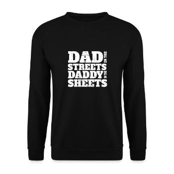 Papa coquin dans les rues Papa dans les draps - Sweat-shirt Unisexe - noir - Devant - Alina (178cm) & Michal (187cm)