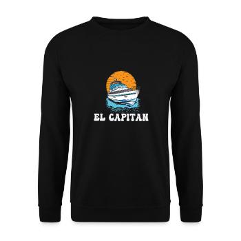 El Capitan Pontooning Propriétaire de bateau à moteur Lake Life - Sweat-shirt Unisexe - noir - Devant - Alina (178cm) & Michal (187cm)