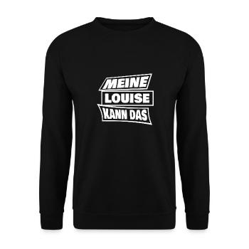Spruch Louise - Unisex Pullover - Schwarz - Vorne - Alina (178cm) & Michal (187cm)