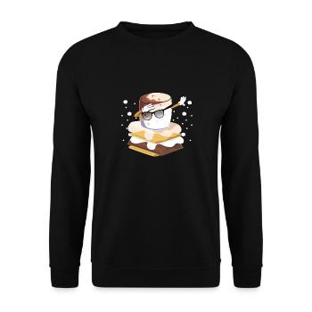 Enfants Camping Guimauve Cool Dabbing Smore - Sweat-shirt Unisexe - noir - Devant - Alina (178cm) & Michal (187cm)