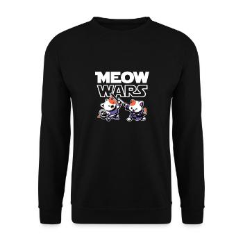Meow Wars - Unisex Pullover - Schwarz - Vorne - Alina (178cm) & Michal (187cm)