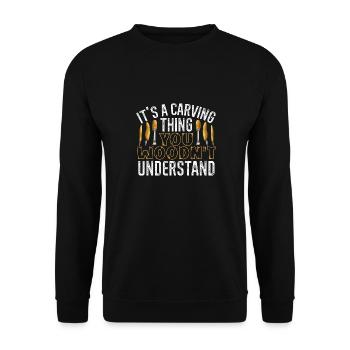 Charpentier sculpteur sur bois - Sweat-shirt Unisexe - noir - Devant - Alina (178cm) & Michal (187cm)