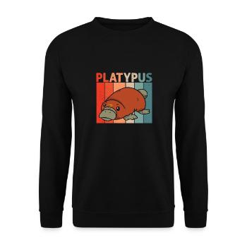Platypus Schnabeltier - Unisex Pullover - Schwarz - Vorne - Alina (178cm) & Michal (187cm)