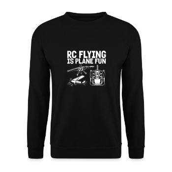 Ferngesteuertes Flugzeug Modellflugzeug - Unisex Pullover - Schwarz - Vorne - Alina (178cm) & Michal (187cm)