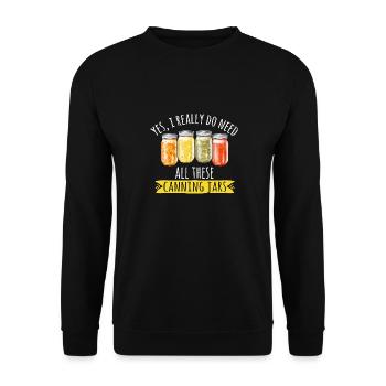 Mise en conserve, mise en conserve, mise en conserve, conservation des aliments - Sweat-shirt Unisexe - noir - Devant - Alina (178cm) & Michal (187cm)