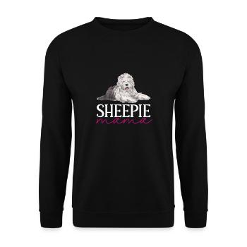 Vieux chien de berger anglais Sheepie Bobtail - Sweat-shirt Unisexe - noir - Devant - Alina (178cm) & Michal (187cm)