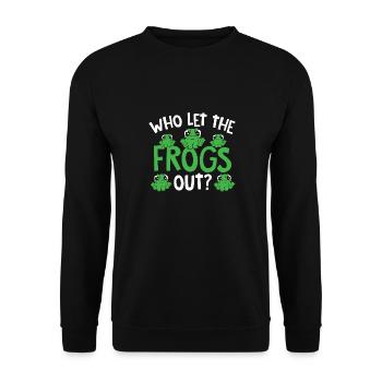 Amphibian Toad Froggy Funny Who Let The Frogs Out - Unisex Sweatshirt - black - Front - Alina (178cm) & Michal (187cm)