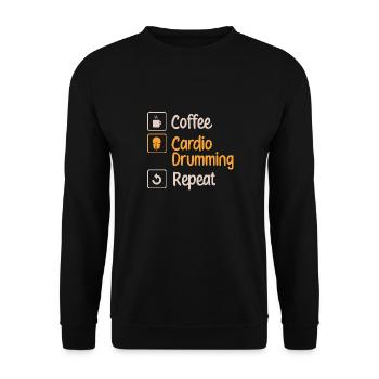 Cardio Drumming Gym Fitness Class Workout - Unisex Sweatshirt - black - Front - Alina (178cm) & Michal (187cm)