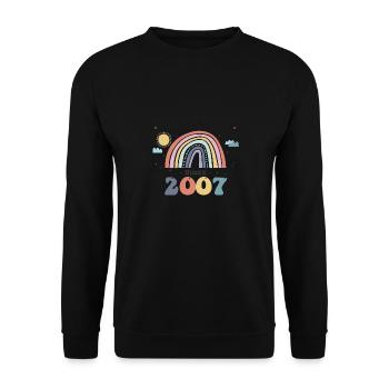 Die Welt zu einem besseren Ort machen seit 2007, 16. - Unisex Pullover - Schwarz - Vorne - Alina (178cm) & Michal (187cm)