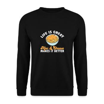 Macaroni Cheese Lover Mac And Cheese - Unisex Sweatshirt - black - Front - Alina (178cm) & Michal (187cm)