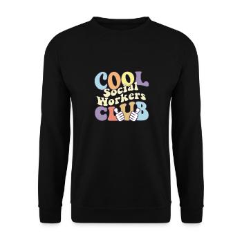 Cool Social Worker Club Advocate Support Empower - Unisex Sweatshirt - black - Front - Alina (178cm) & Michal (187cm)