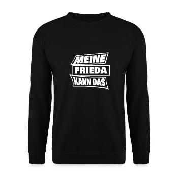 Geschenk für Frieda - Unisex Pullover - Schwarz - Vorne - Alina (178cm) & Michal (187cm)