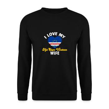 Kap Verde Flagge Cabo Verde Flagge - Unisex Pullover - Schwarz - Vorne - Alina (178cm) & Michal (187cm)