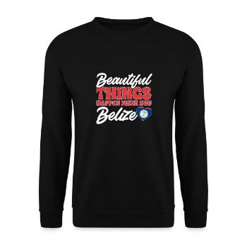 Belize Flag Belizean - Unisex Sweatshirt - black - Front - Alina (178cm) & Michal (187cm)