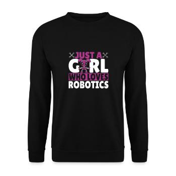 Construire un robot droïde constructeur Femmes Une fille qui aime R - Sweat-shirt Unisexe - noir - Devant - Alina (178cm) & Michal (187cm)