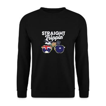 Straight Trippin' Australia Vacation Tour Travel - Unisex Sweatshirt - black - Front - Alina (178cm) & Michal (187cm)
