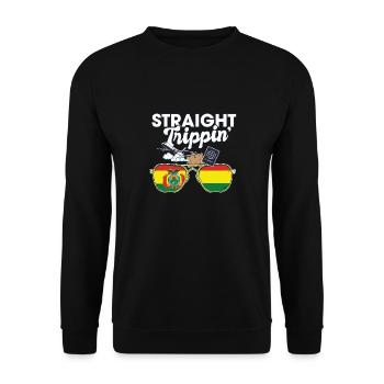 Straight Trippin' Bolivia Vacation Tour Travel - Unisex Pullover - Schwarz - Vorne - Alina (178cm) & Michal (187cm)