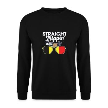 Straight Trippin' Belgium Vacation Tour Voyage - Sweat-shirt Unisexe - noir - Devant - Alina (178cm) & Michal (187cm)