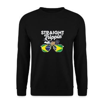 Straight Trippin' Brazil Vacation Tour Travel - Unisex Sweatshirt - black - Front - Alina (178cm) & Michal (187cm)