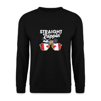 Straight Trippin' Canada Vacation Tour Voyage - Sweat-shirt Unisexe - noir - Devant - Alina (178cm) & Michal (187cm)