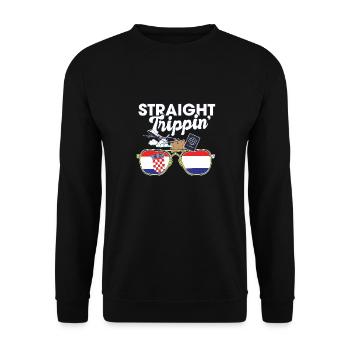 Straight Trippin' Croatia Vacation Tour Travel - Unisex Sweatshirt - black - Front - Alina (178cm) & Michal (187cm)