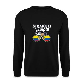 Straight Trippin' Ecuador Vacation Tour Travel - Unisex Pullover - Schwarz - Vorne - Alina (178cm) & Michal (187cm)