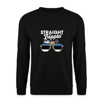 Straight Trippin' Estonia Vacation Tour Travel - Unisex Sweatshirt - black - Front - Alina (178cm) & Michal (187cm)