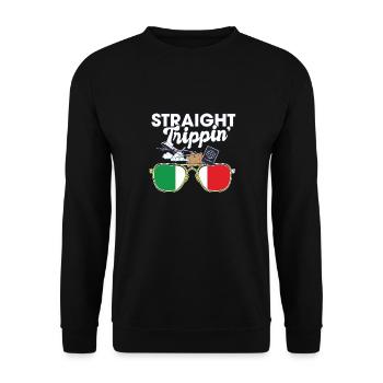 Straight Trippin' Italy Vacation Tour Travel Trip - Unisex Sweatshirt - black - Front - Alina (178cm) & Michal (187cm)