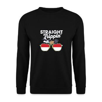 Straight Trippin' Indonesia Vacation Tour Travel - Unisex Sweatshirt - black - Front - Alina (178cm) & Michal (187cm)