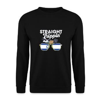 Straight Trippin' ' Israël Vacances Tour Voyage - Sweat-shirt Unisexe - noir - Devant - Alina (178cm) & Michal (187cm)