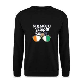 Straight Trippin' Ivory Vacation Tour Travel Trip - Unisex Pullover - Schwarz - Vorne - Alina (178cm) & Michal (187cm)