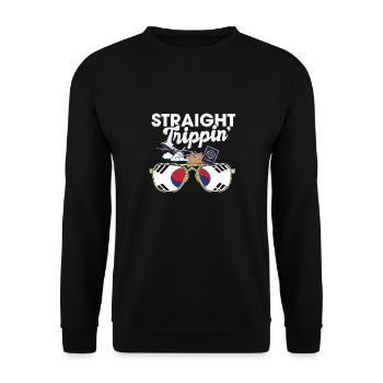 Straight Trippin' Korea Vacation Tour Voyage - Sweat-shirt Unisexe - noir - Devant - Alina (178cm) & Michal (187cm)