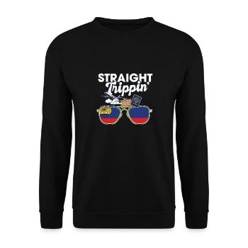 Straight Trippin' Liechtenstein Vacation Tour - Unisex Sweatshirt - black - Front - Alina (178cm) & Michal (187cm)