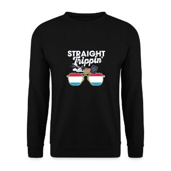 Straight Trippin' Luxembourg Vacances Tour Voyage - Sweat-shirt Unisexe - noir - Devant - Alina (178cm) & Michal (187cm)