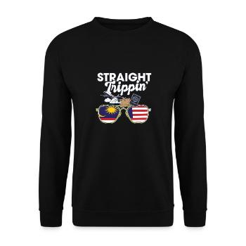 Straight Trippin' Malaysia Vacation Tour Travel - Unisex Sweatshirt - black - Front - Alina (178cm) & Michal (187cm)