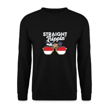 Straight Trippin' Monaco Vacation Tour Travel - Unisex Sweatshirt - black - Front - Alina (178cm) & Michal (187cm)