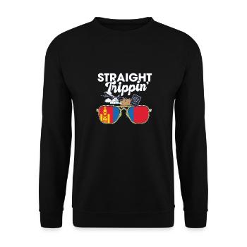 Straight Trippin' Mongolie Vacances Tour Voyage - Sweat-shirt Unisexe - noir - Devant - Alina (178cm) & Michal (187cm)
