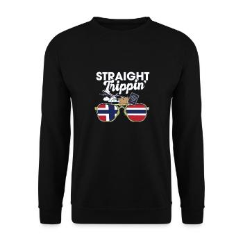 Straight Trippin' Norway Vacances Voyage - Sweat-shirt Unisexe - noir - Devant - Alina (178cm) & Michal (187cm)