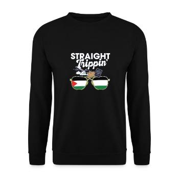 Straight Trippin' Palestine Vacances Tour Voyage - Sweat-shirt Unisexe - noir - Devant - Alina (178cm) & Michal (187cm)