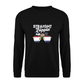 Straight Trippin' Paraguay Vacation Tour Travel - Unisex Sweatshirt - black - Front - Alina (178cm) & Michal (187cm)
