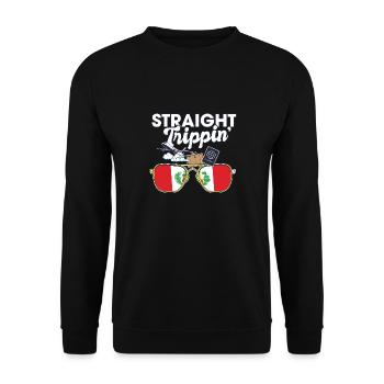 Straight Trippin' Pérou Vacances Voyage Voyage - Sweat-shirt Unisexe - noir - Devant - Alina (178cm) & Michal (187cm)