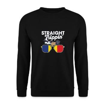 Straight Trippin' ' Roumanie Vacances Tour Voyage - Sweat-shirt Unisexe - noir - Devant - Alina (178cm) & Michal (187cm)