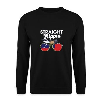 Straight Trippin' Samoa Vacation Tour Voyage - Sweat-shirt Unisexe - noir - Devant - Alina (178cm) & Michal (187cm)