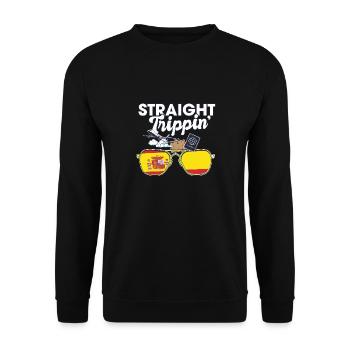 Straight Trippin' Spain Vacation Tour Travel Trip - Unisex Sweatshirt - black - Front - Alina (178cm) & Michal (187cm)