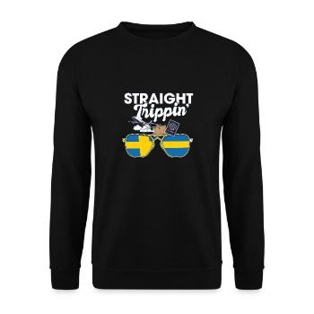 Straight Trippin' Suède Vacances Tour Voyage - Sweat-shirt Unisexe - noir - Devant - Alina (178cm) & Michal (187cm)