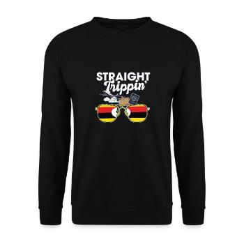 Straight Trippin' Uganda Vacation Tour Travel - Unisex Sweatshirt - black - Front - Alina (178cm) & Michal (187cm)